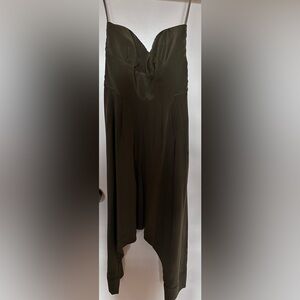 Ted Baker Olive Green Strapless Dress in Khaki size 1 NWT